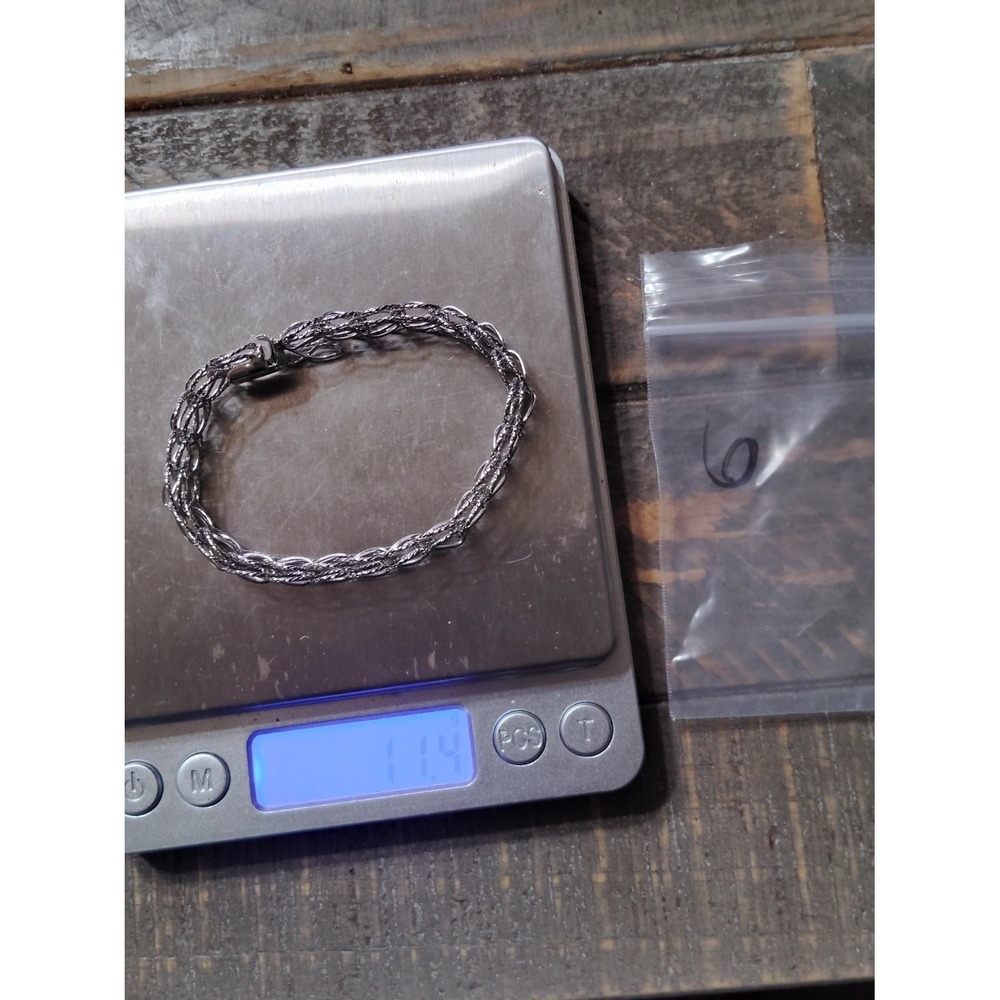 RQC Sterling Silver Triple Link Charm Bracelet 7.25 Inch 11.4g Patented 4697315